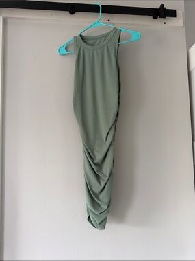 Amazon One-Shoulder Ruched Bodycon Dress in Sage Green